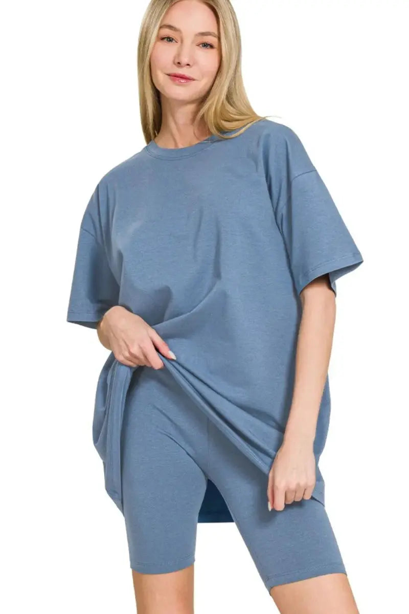 Cotton Set Women&amp;#39;s Loungewear Top &amp;amp; Shorts USA Shipped, Comfy