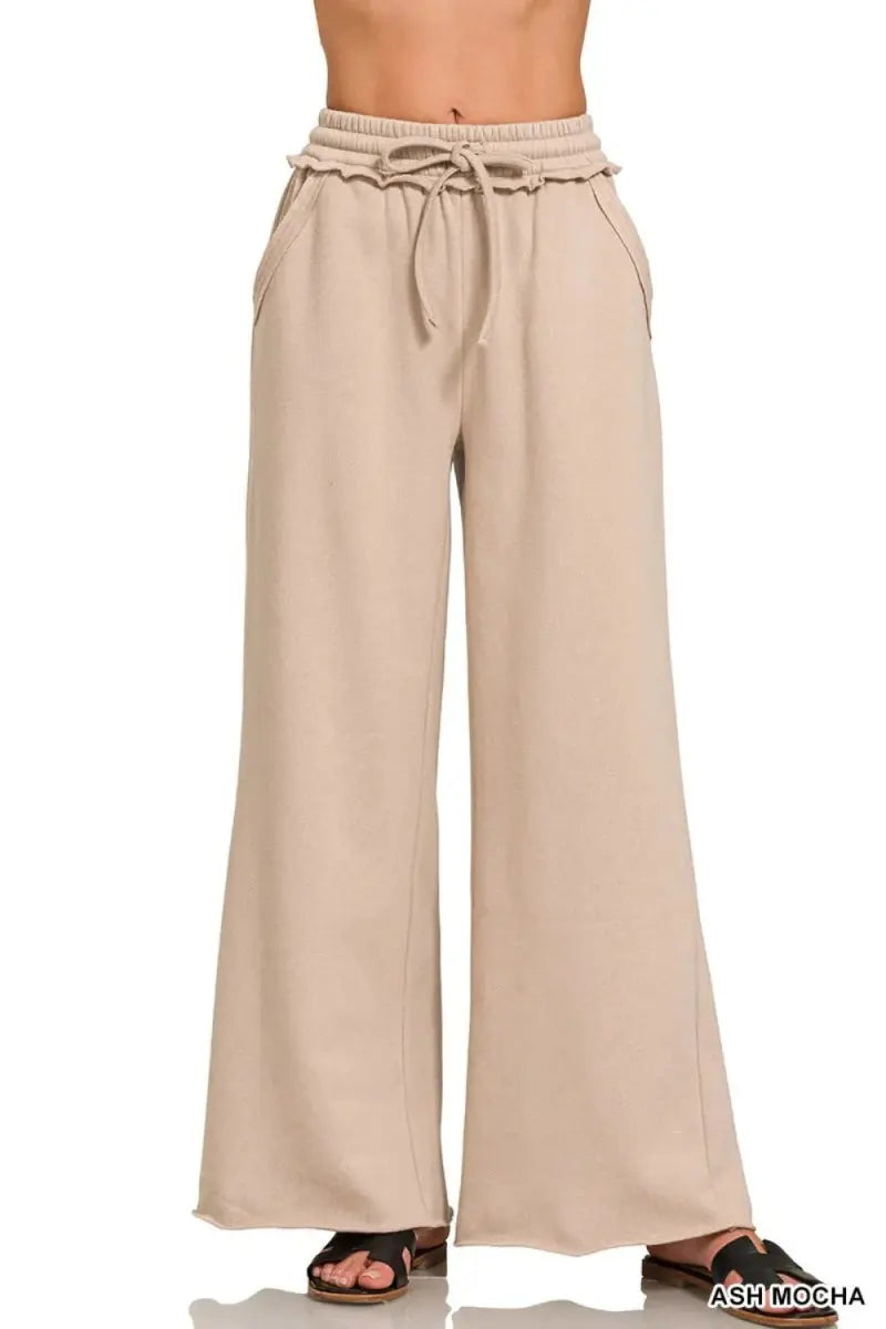 Trendsi Fleece Wide Leg Sweatpants Women&amp;#39;s Lounge Pants Comfy Soft