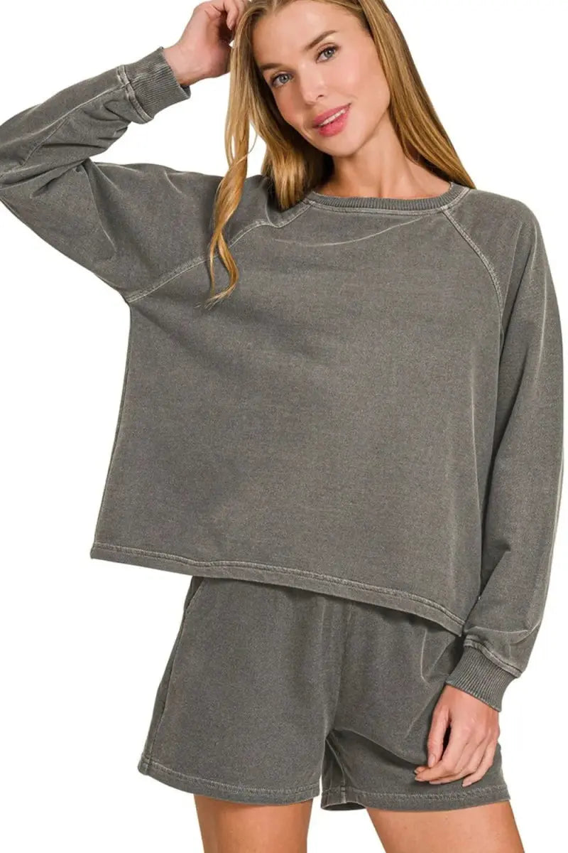 Trendsi French Terry Set Women&amp;#39;s Loungewear Comfy 2-Piece Set USA Shipped