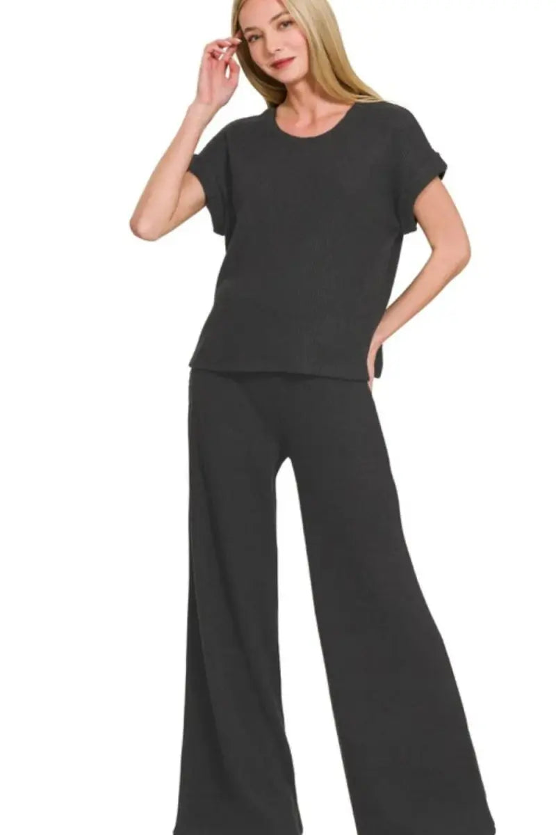 Trendsi Zenana Loungewear Set Women&amp;#39;s Relaxed Fit Two Piece Soft Knit