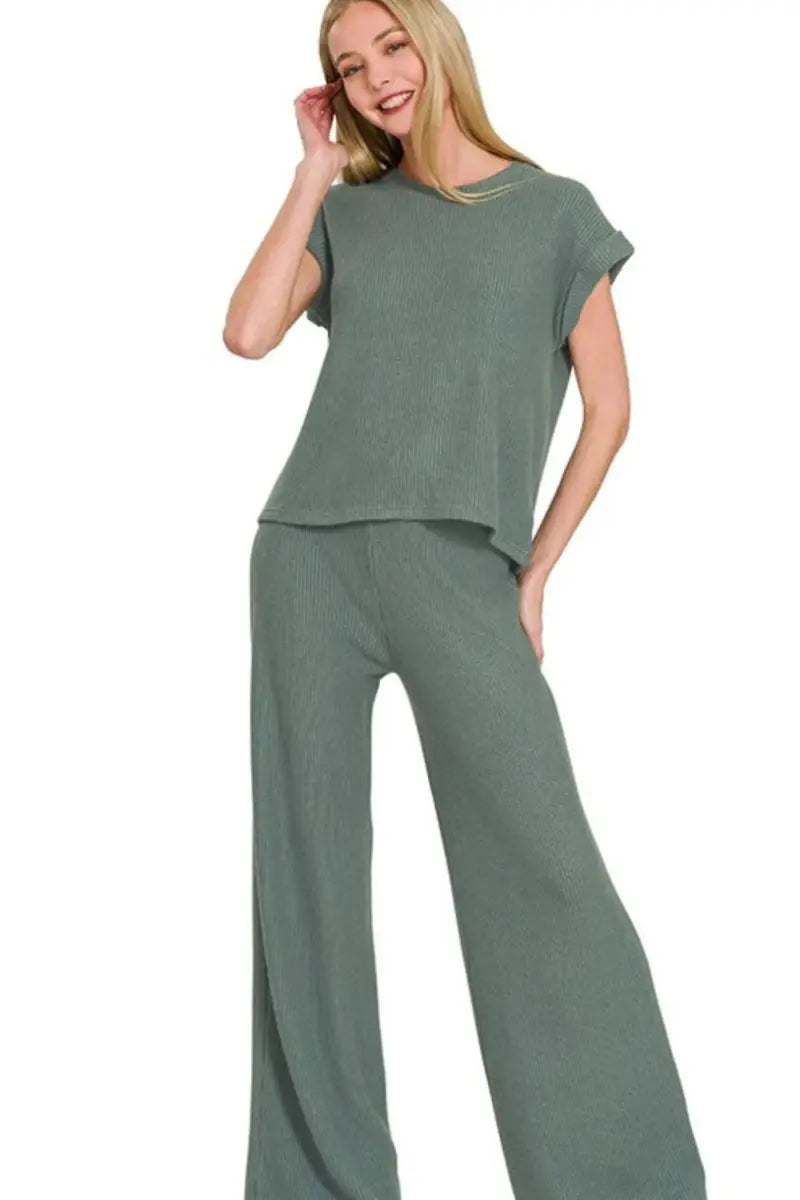 Trendsi Zenana Sweater Set Women&amp;#39;s Loungewear Comfy Two Piece Top &amp;amp; Pants