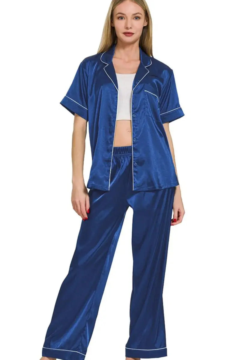 Trendsi Satin Pajama Set Women&amp;#39;s Sleepwear Loungewear Soft &amp;amp; Comfy Two-Piece