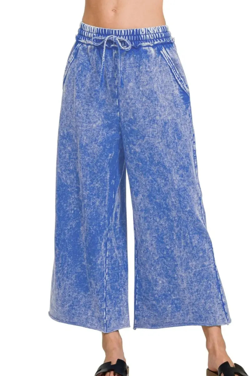 Trendsi Zenana French Terry Palazzo Women&amp;#39;s Lounge Pants with Pockets