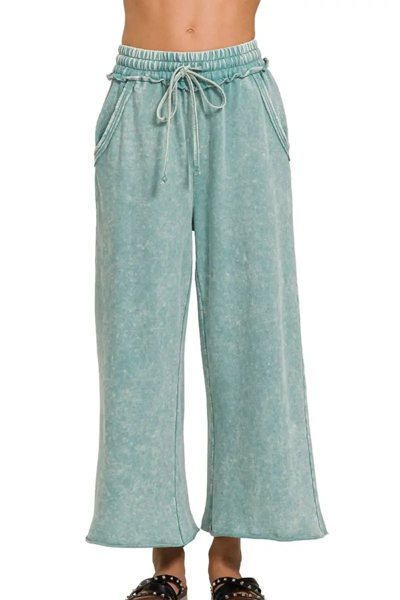 Trendsi French Terry Palazzo Women&amp;#39;s Lounge Pants With Pockets Comfy