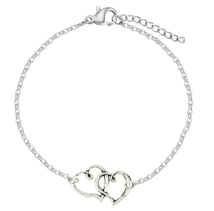 Style Loft Collection Double Heart Arrow Shape Ankle Bracelet